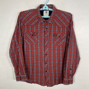 Arbor Shirt Mens XL Red Button Up Flannel Double Pocket Long Sleeve Outdoor